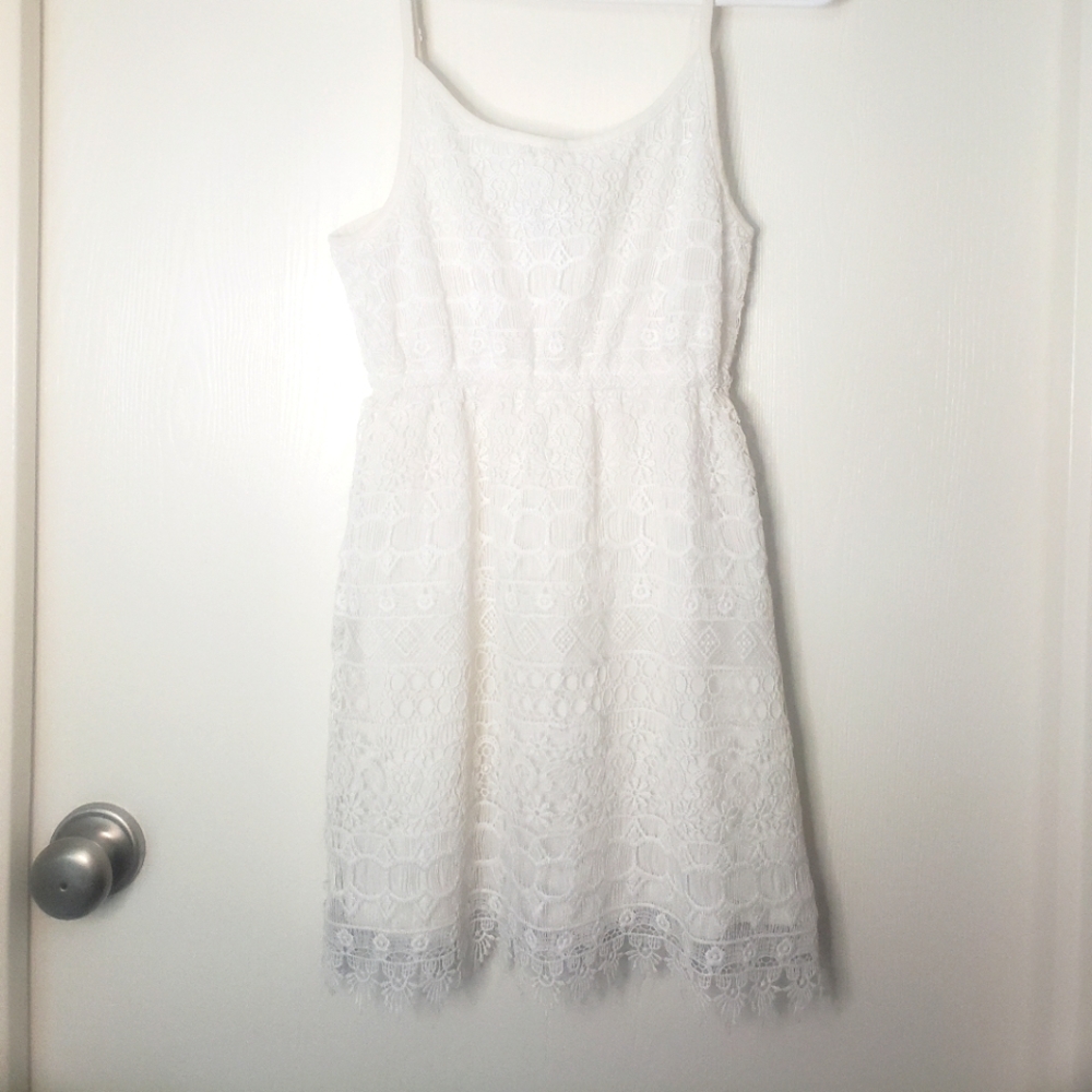 White Lace Eyelet Dress